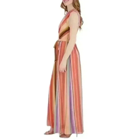 DONNA RICCO Multi Color/Nude Maxi Gown Dress, Women's 10 - Picture 4 of 14